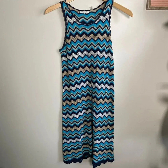Minnie Rose Chevron Knit Sleeveless Dress Size XS - Picture 3 of 8